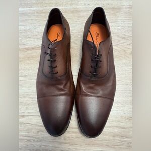 Santoni Darian Calfskin Leather Oxfords